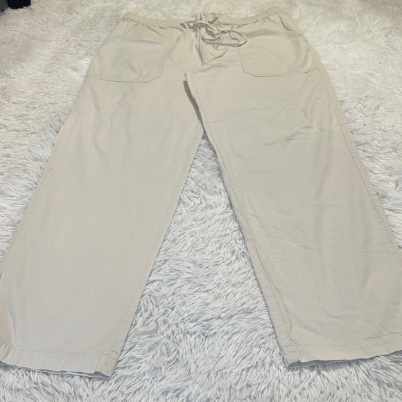 basix lifestyle Pants - BASIX LIFESTYLE WOMENS SIZE M Beige Casual Drawstring Pants SIZE M  UNISEX